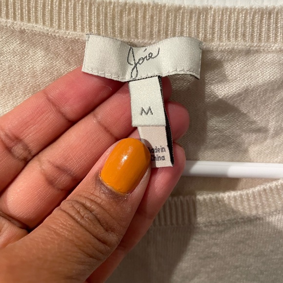 Joie Cream and Blue Striped Wool Blend Sweater - Picture 6 of 6